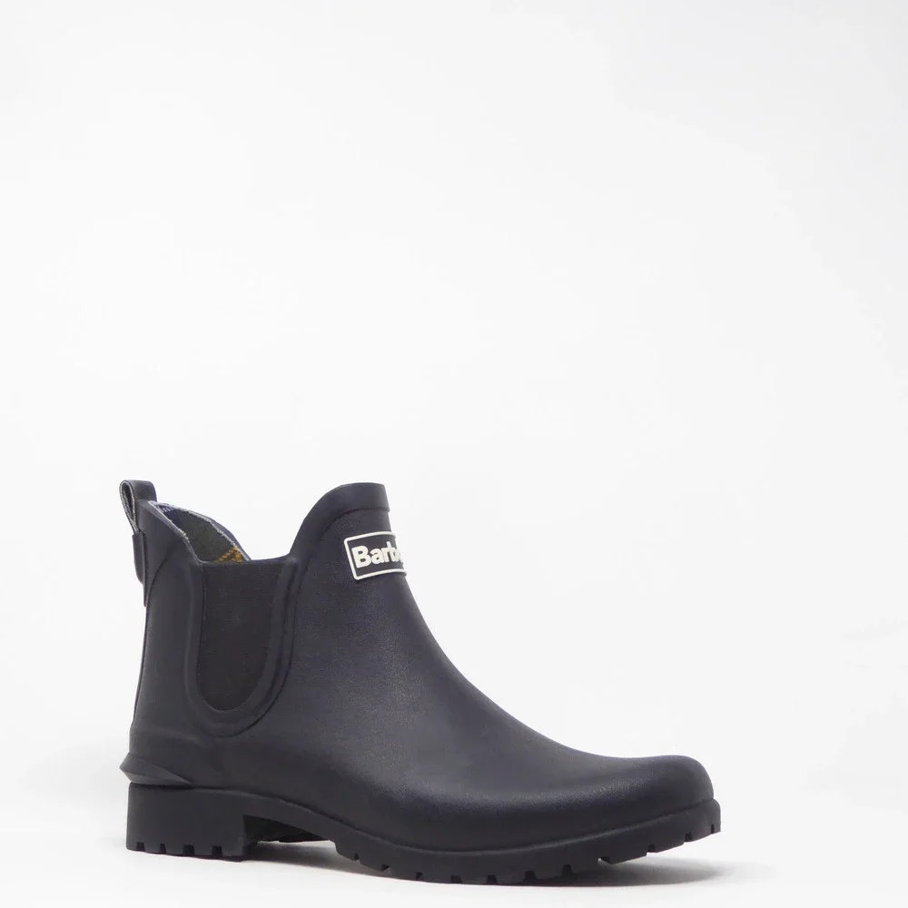 Barbour Womens Wilton Rain Boots Black Chelsea Rubber 7